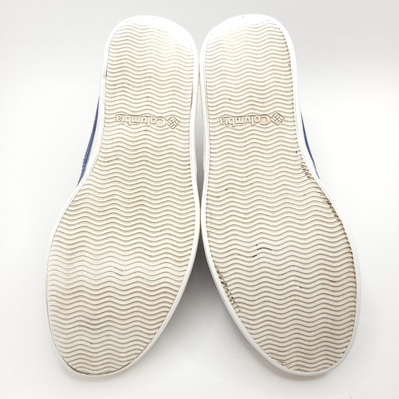 Columbia Shoes Mens 9.5 Navy Blue Canvas Comfort Walking Sneakers Vulc N Vent - Picture 3 of 7